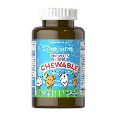 Вітаміни для дітей Puritan's Pride Pre-vites Childrens's Chewable 100 chewable waffers orange 107987 фото
