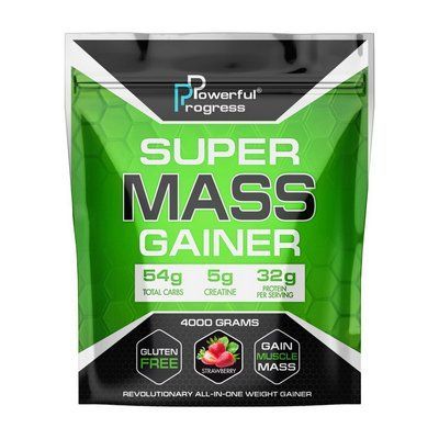 Гейнер Powerful Progress Super Mass Gainer 4 kg Полуниця 110218-2 фото
