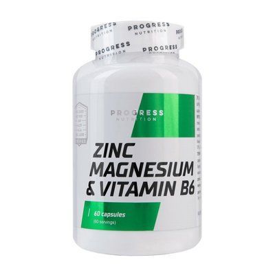 Минералы Progress Nutrition Zinc Magnesium Vitamin B6, 60 капсул  110118 фото