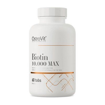 Біотин OstroVit Biotin 10.000 MAX 60 таблеток  110125 фото
