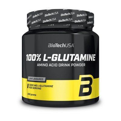 Глютамін Амінокислота BioTech 100% L-Glutamine (240 g, unflavored)Без смаку 110252 фото