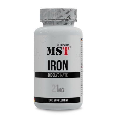 Активне довголіття MST Iron Bisglycinate 21 mg 60 caps 107845 фото