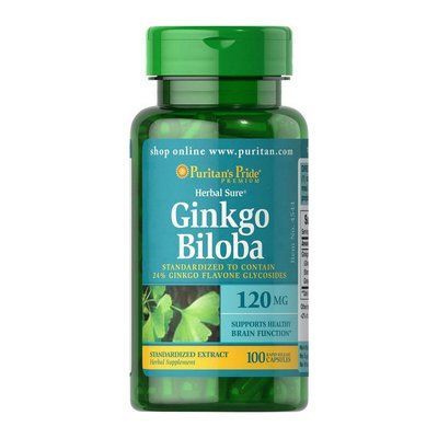 Активне довголіття Puritan's Pride Ginkgo Biloba 120 mg 100 caps	 107875 фото